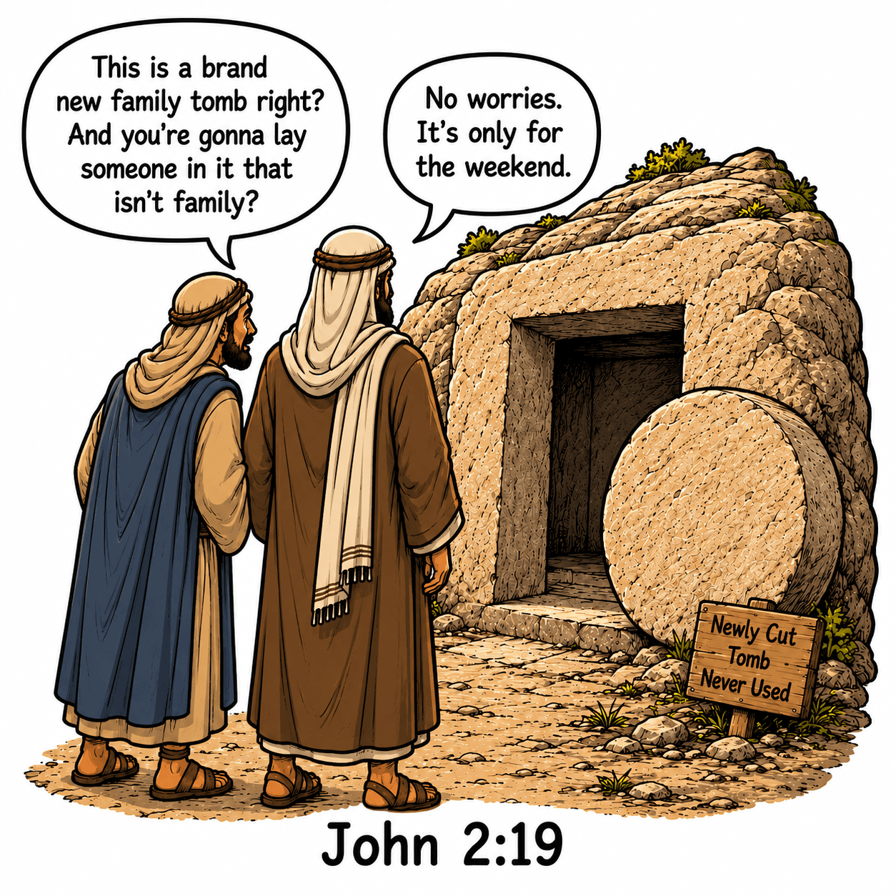 It's Only for the Weekend — Empty Tomb Christian Humor Hoodie